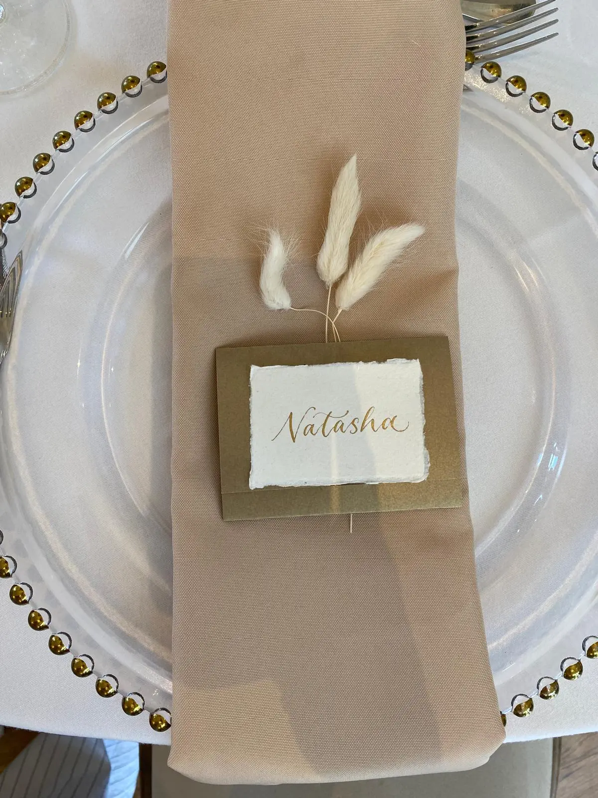 Personalised Place Settings with Gold Accents